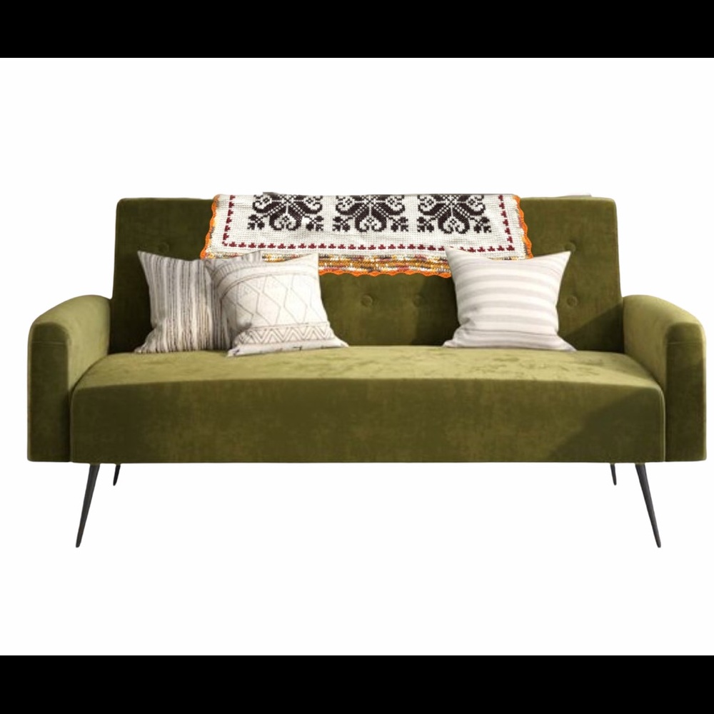 MidCentury retro Handknit table runner/couch cover